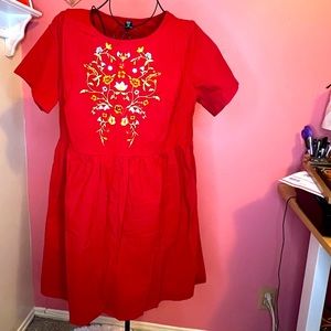 Red peasant dress 2XL